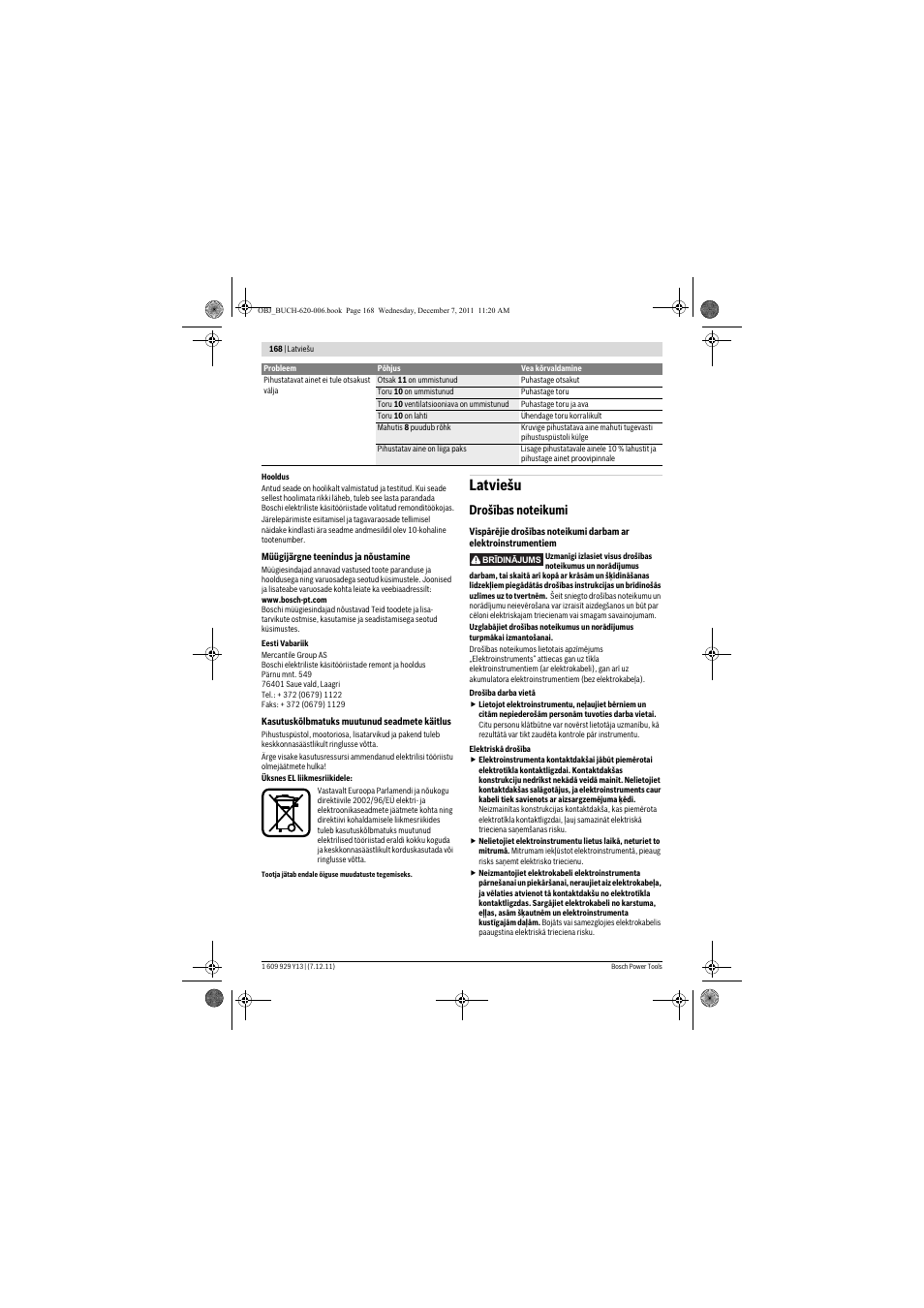 Latviešu | Bosch PFS 65 User Manual | Page 168 / 181