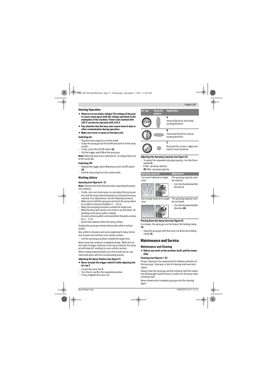 Maintenance and service | Bosch PFS 65 User Manual | Page 17 / 181