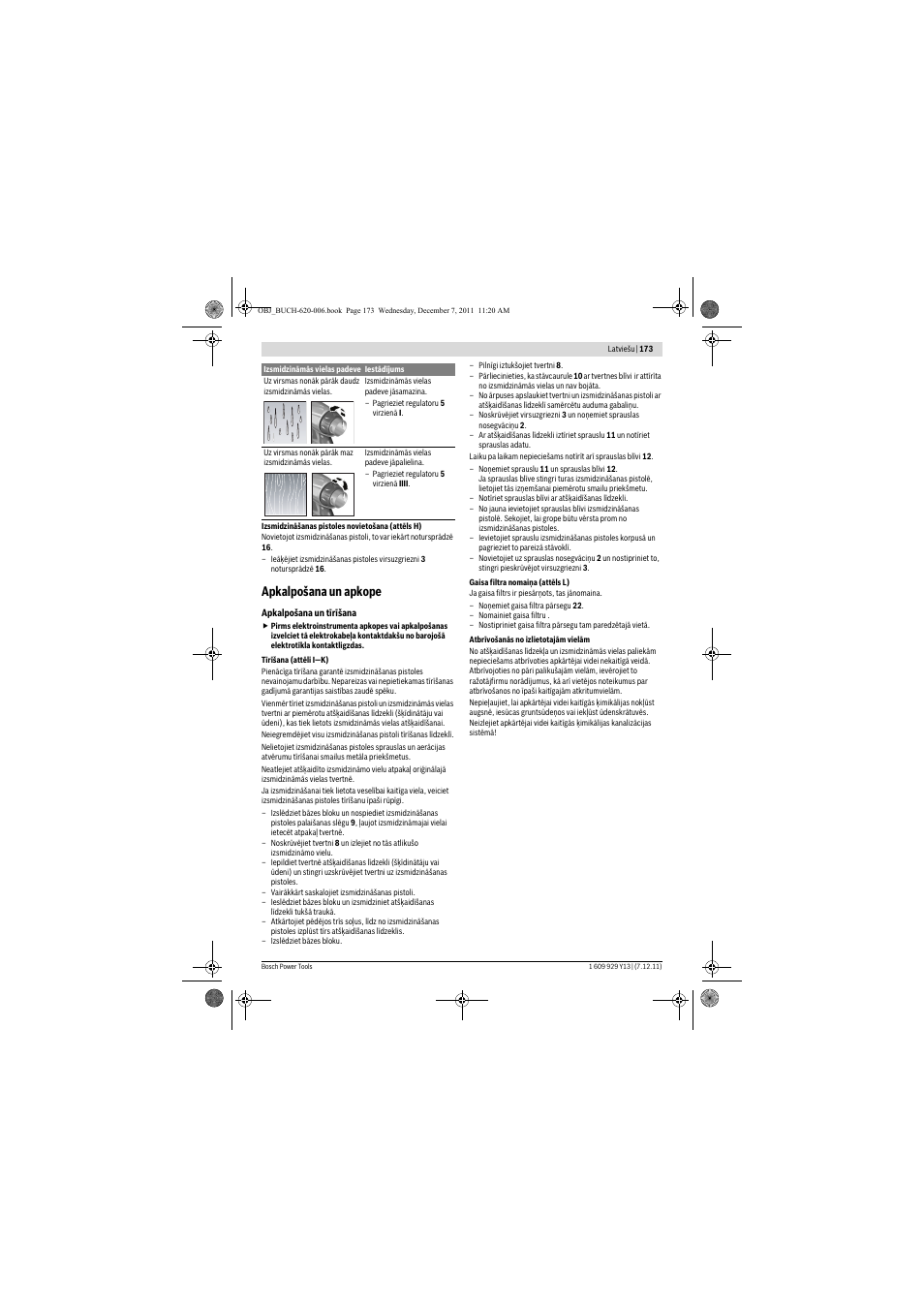 Apkalpošana un apkope | Bosch PFS 65 User Manual | Page 173 / 181