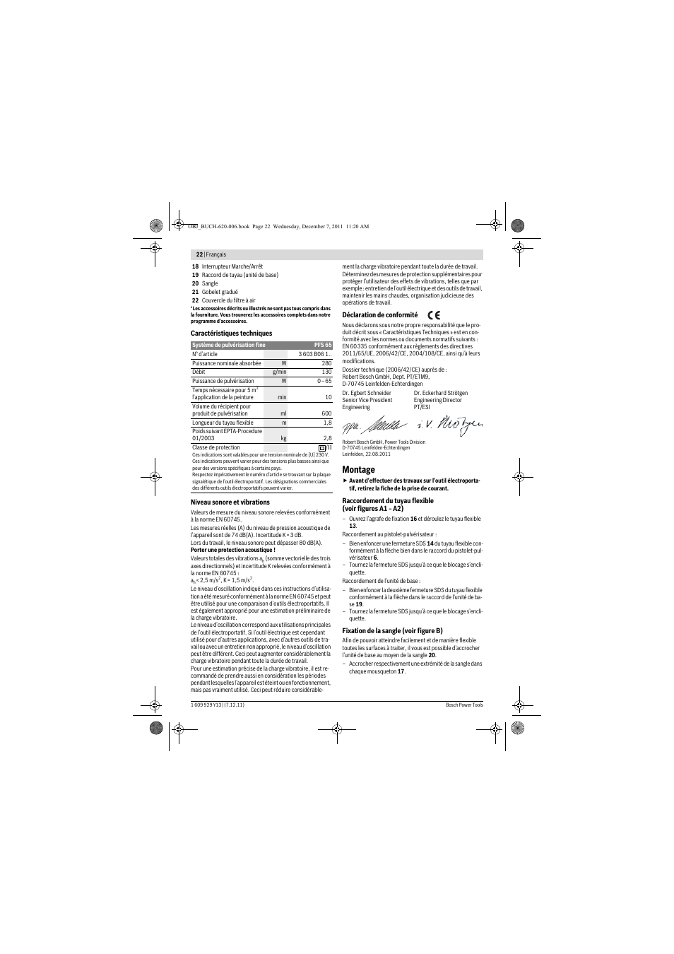 Montage | Bosch PFS 65 User Manual | Page 22 / 181
