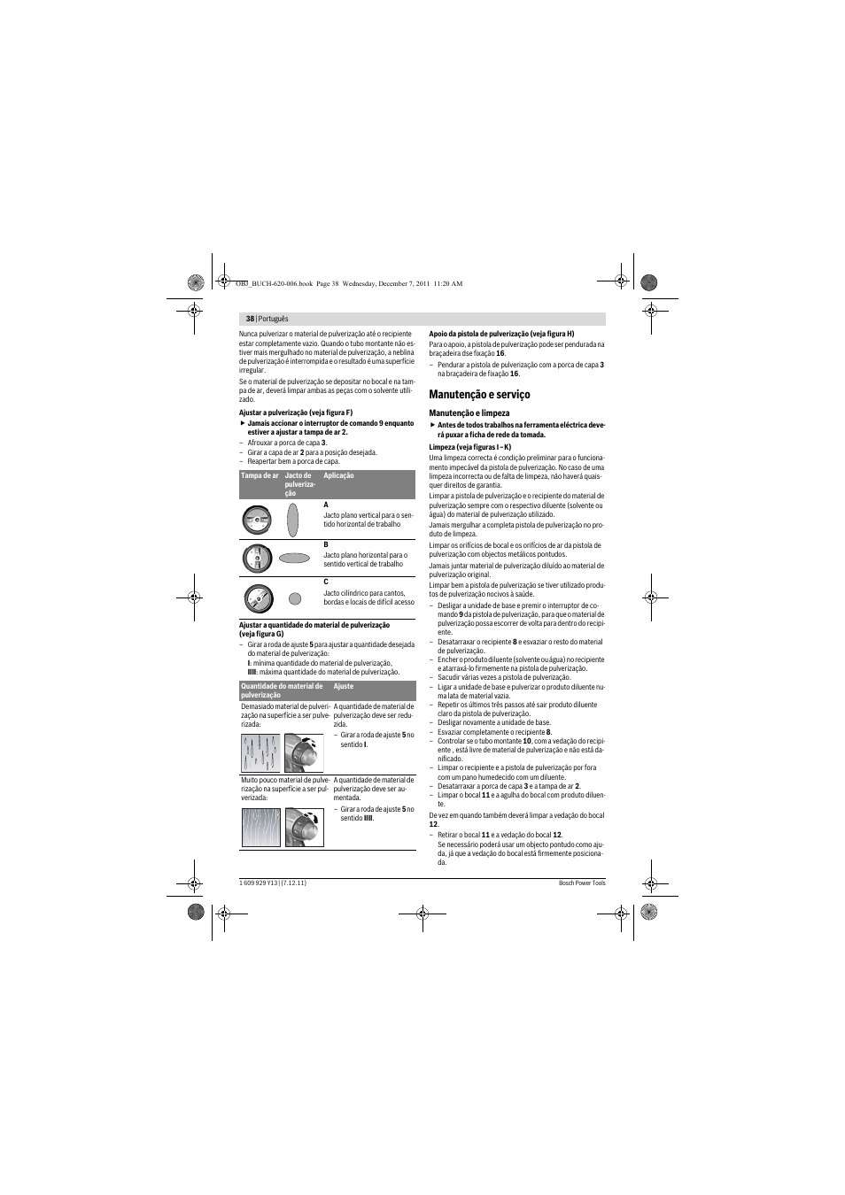 Manutenção e serviço | Bosch PFS 65 User Manual | Page 38 / 181