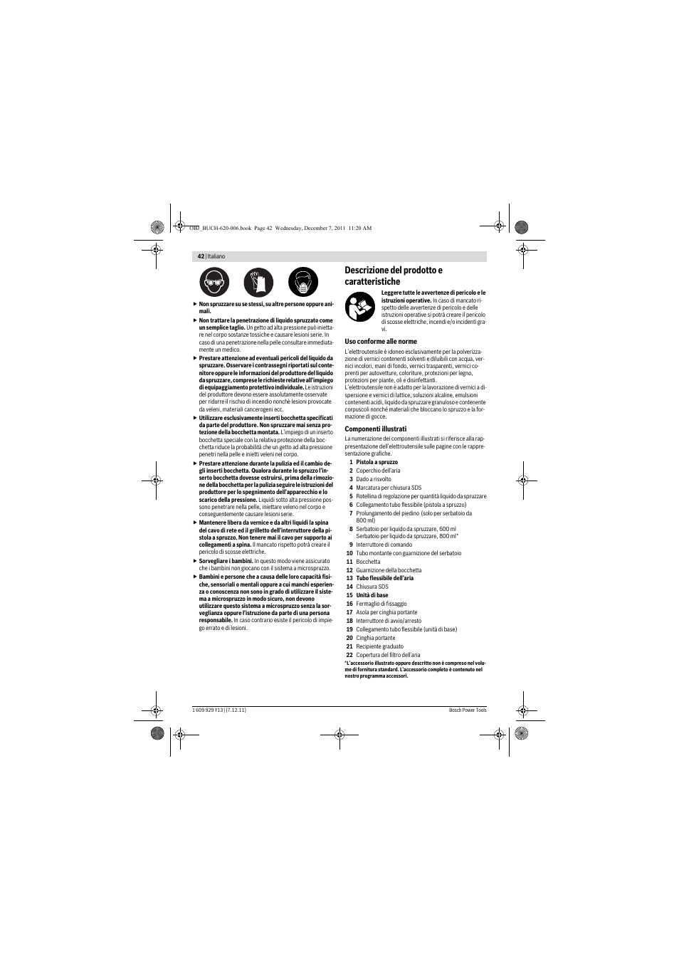 Descrizione del prodotto e caratteristiche | Bosch PFS 65 User Manual | Page 42 / 181