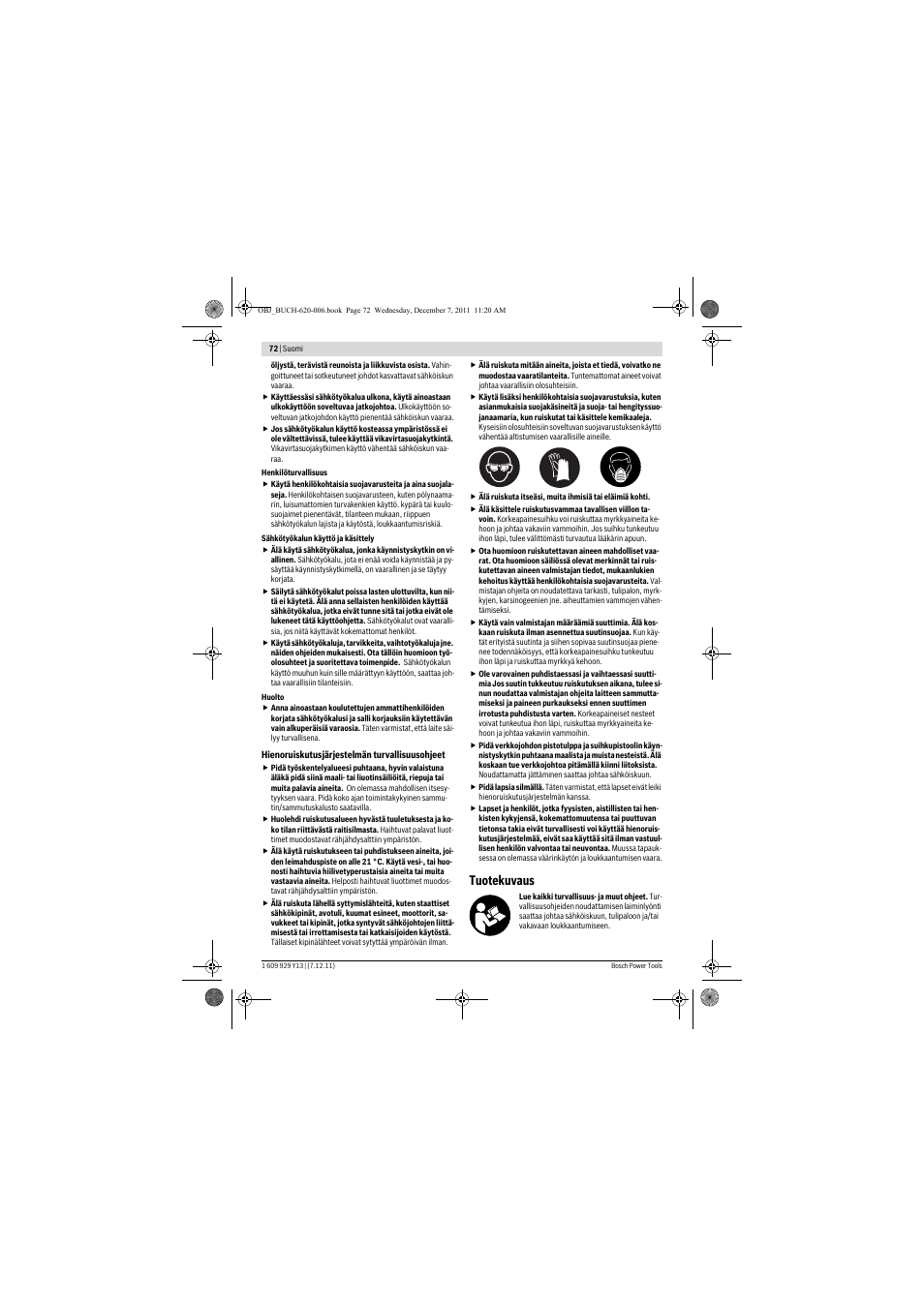 Tuotekuvaus | Bosch PFS 65 User Manual | Page 72 / 181