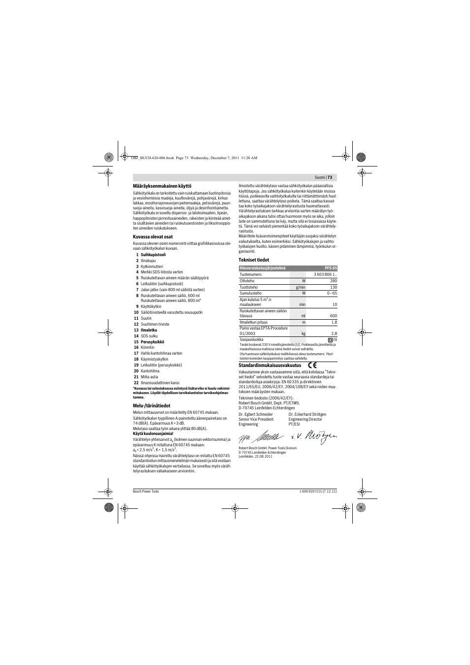 Bosch PFS 65 User Manual | Page 73 / 181