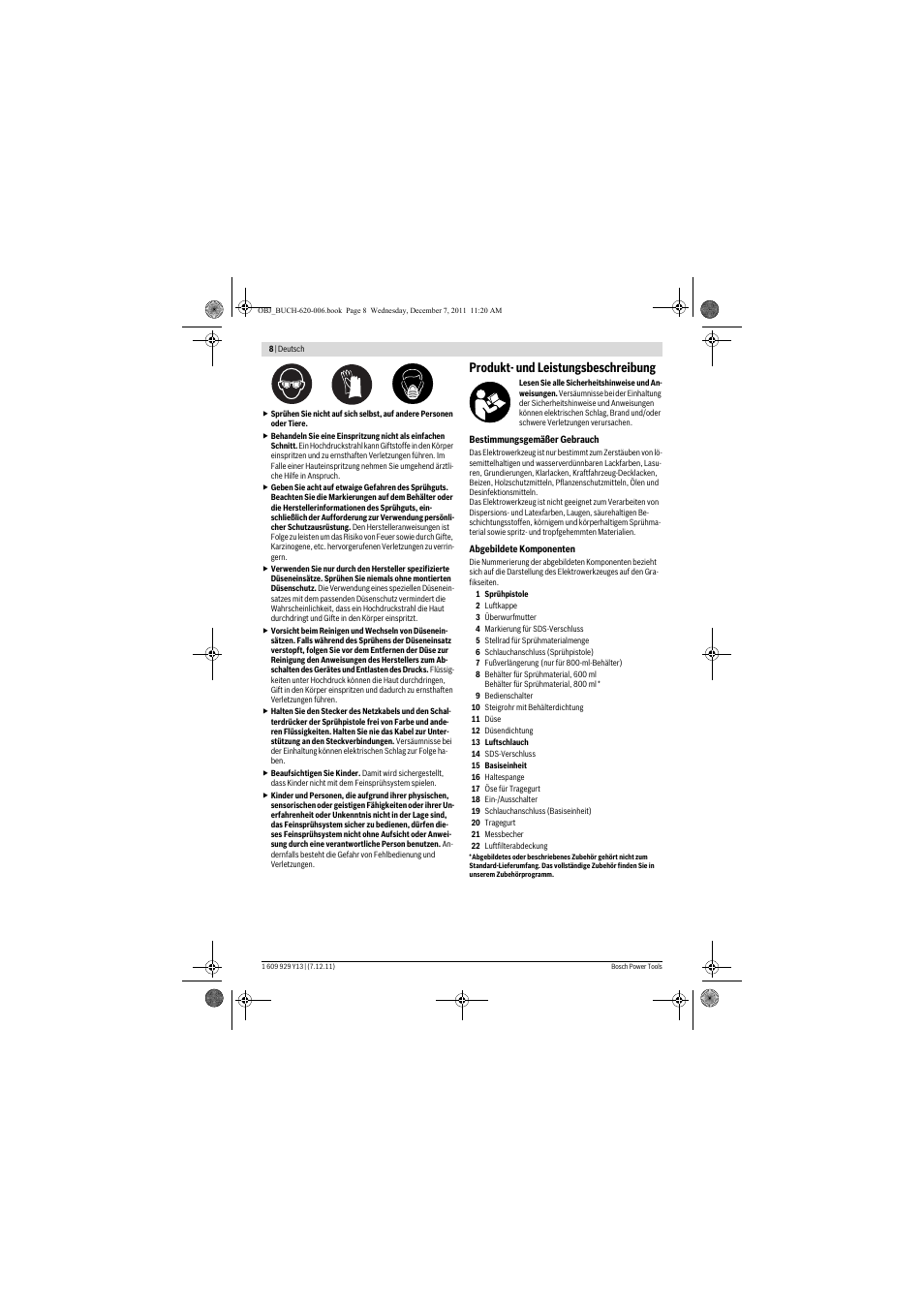Produkt- und leistungsbeschreibung | Bosch PFS 65 User Manual | Page 8 / 181