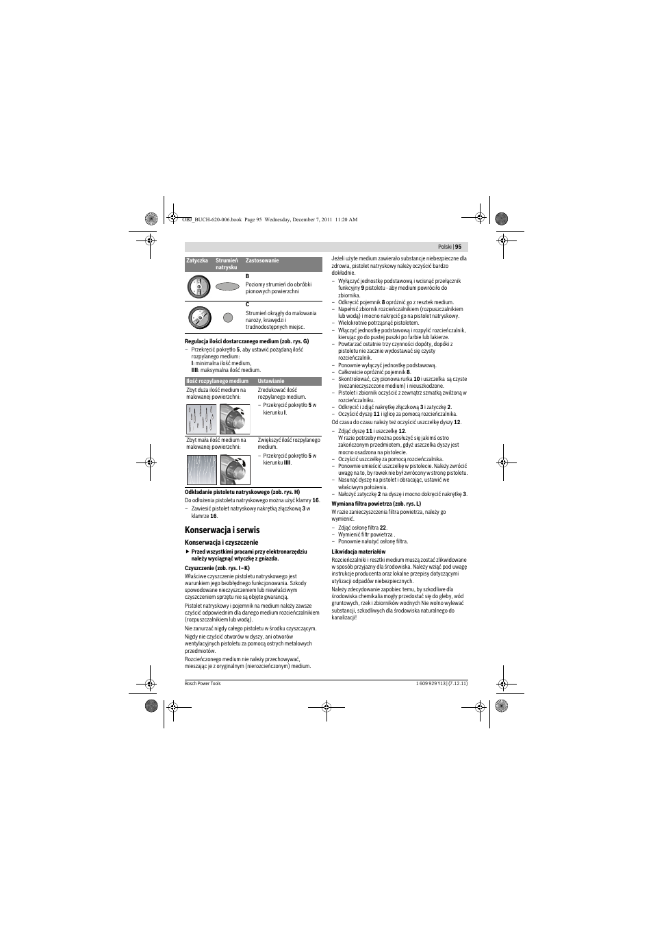 Konserwacja i serwis | Bosch PFS 65 User Manual | Page 95 / 181