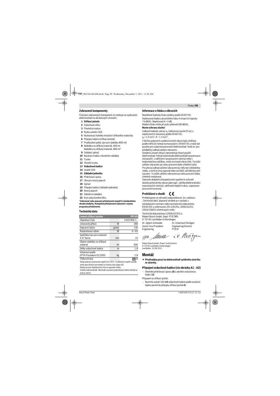 Montáž | Bosch PFS 65 User Manual | Page 99 / 181