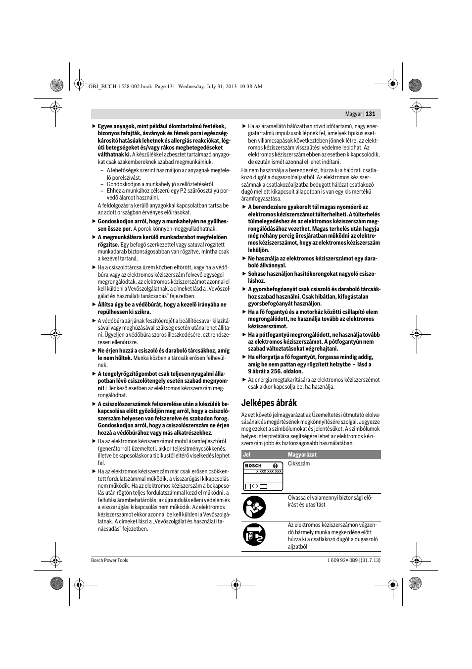 Jelképes ábrák | Bosch GWS 24-230 LVI Professional User Manual | Page 131 / 259