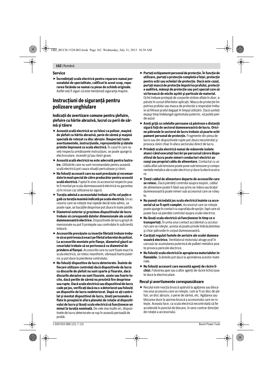 Bosch GWS 24-230 LVI Professional User Manual | Page 162 / 259