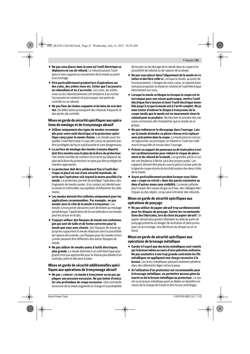 Bosch GWS 24-230 LVI Professional User Manual | Page 21 / 259