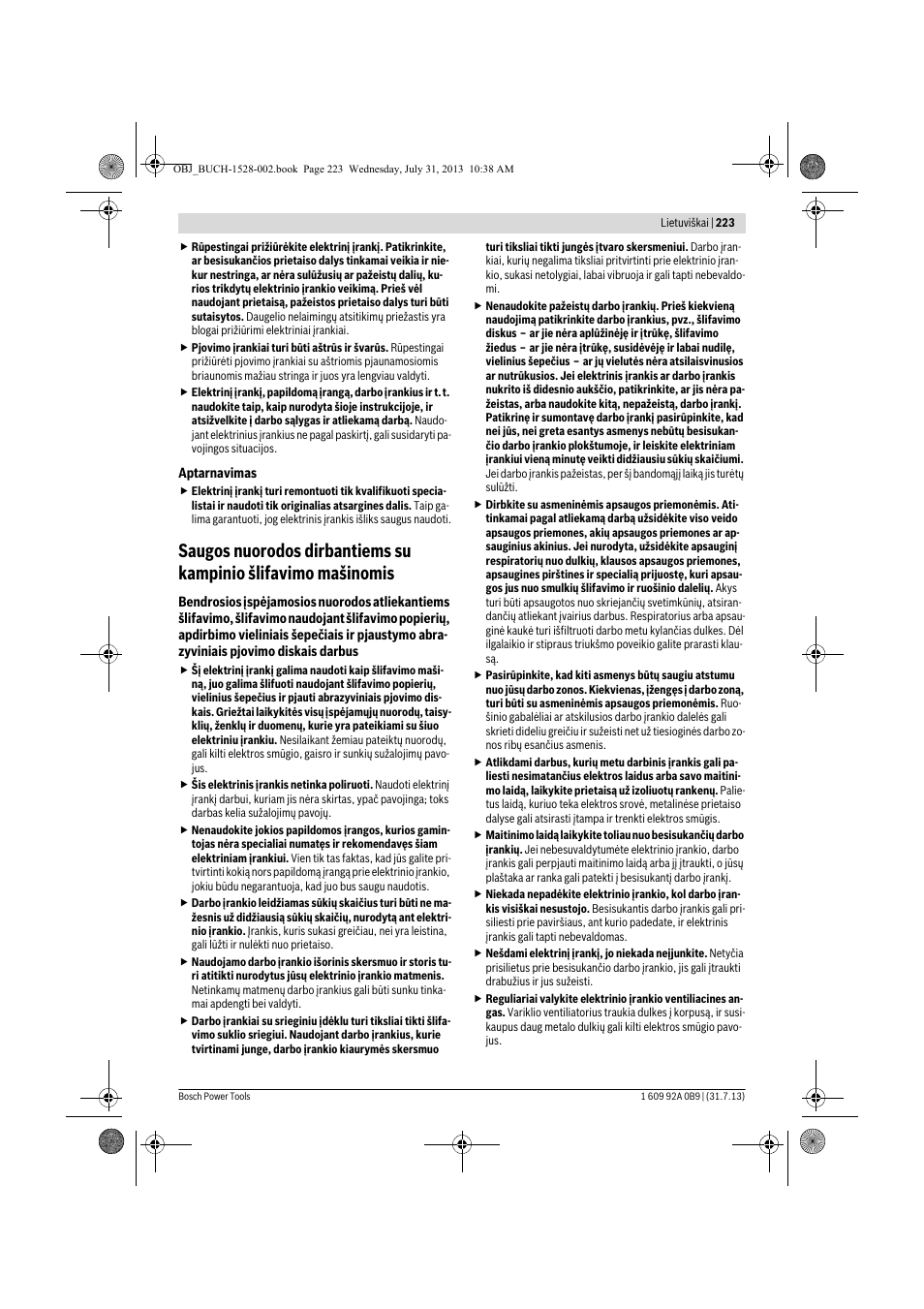 Bosch GWS 24-230 LVI Professional User Manual | Page 223 / 259