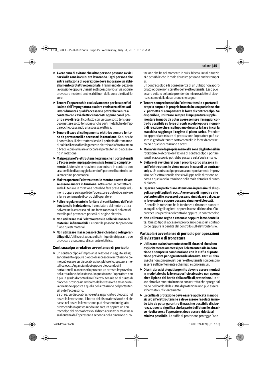 Bosch GWS 24-230 LVI Professional User Manual | Page 45 / 259