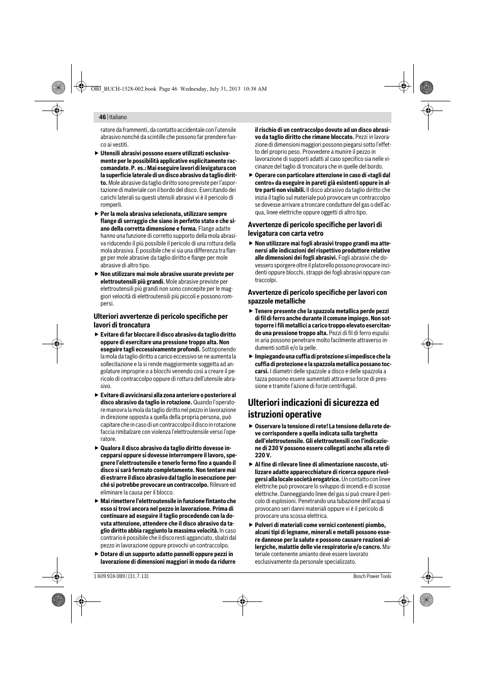 Bosch GWS 24-230 LVI Professional User Manual | Page 46 / 259