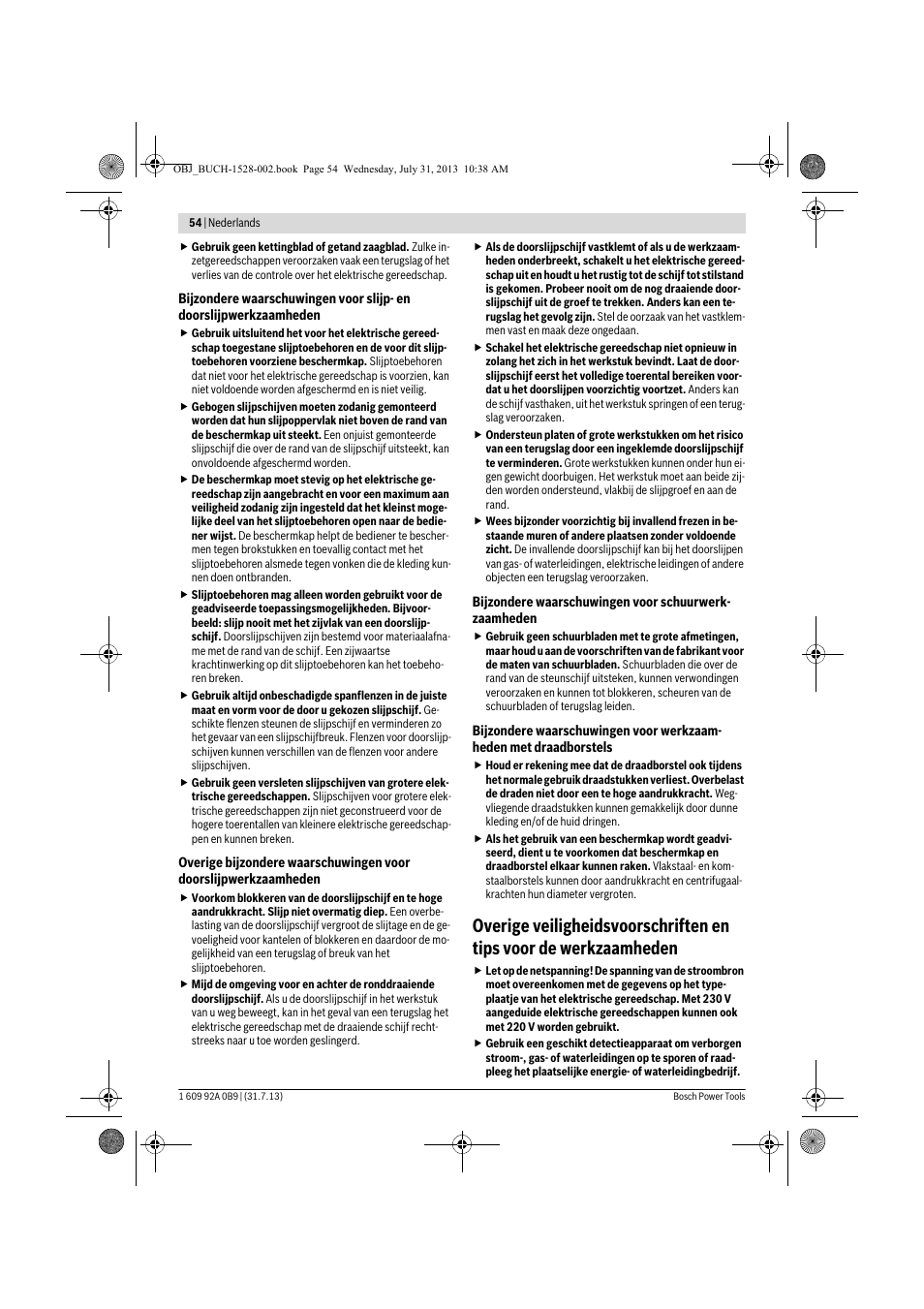 Bosch GWS 24-230 LVI Professional User Manual | Page 54 / 259