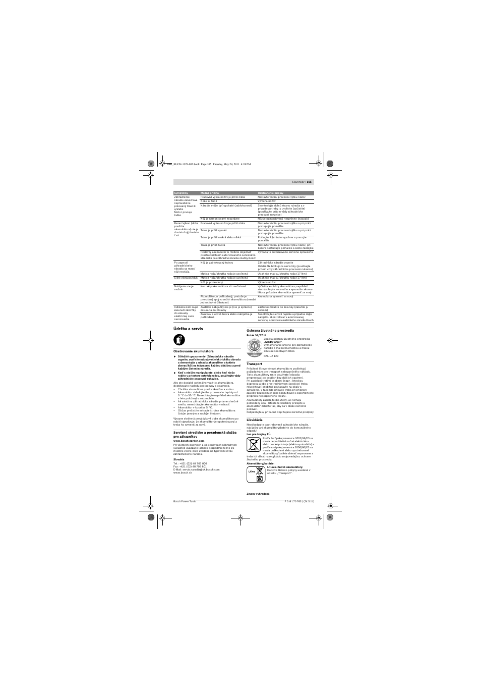 Bosch Rotak 34 LI User Manual | Page 105 / 176