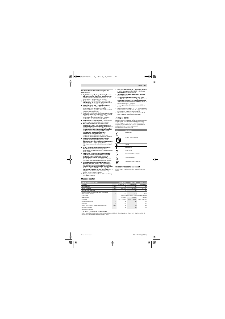 Bosch Rotak 34 LI User Manual | Page 107 / 176