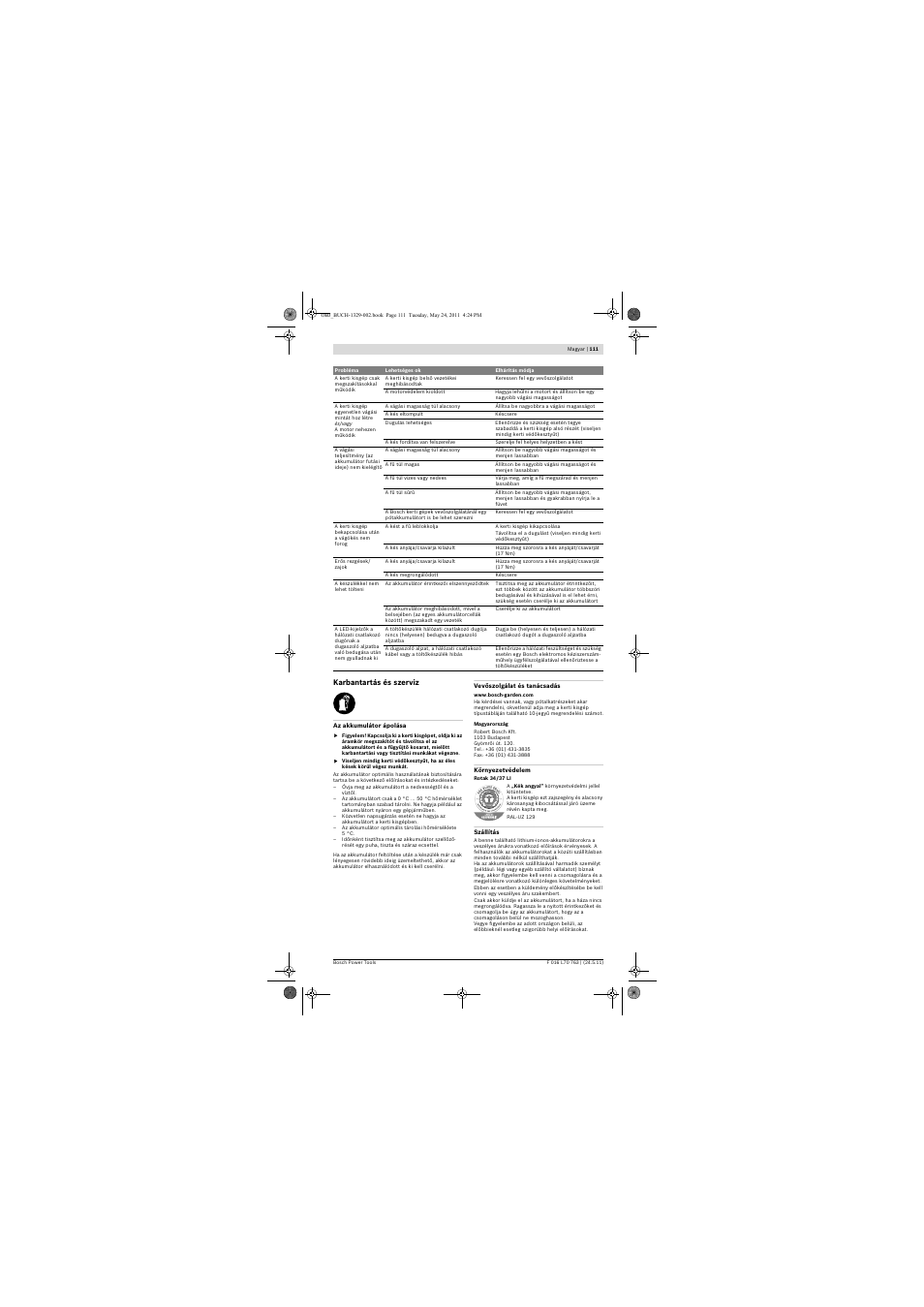 Bosch Rotak 34 LI User Manual | Page 111 / 176