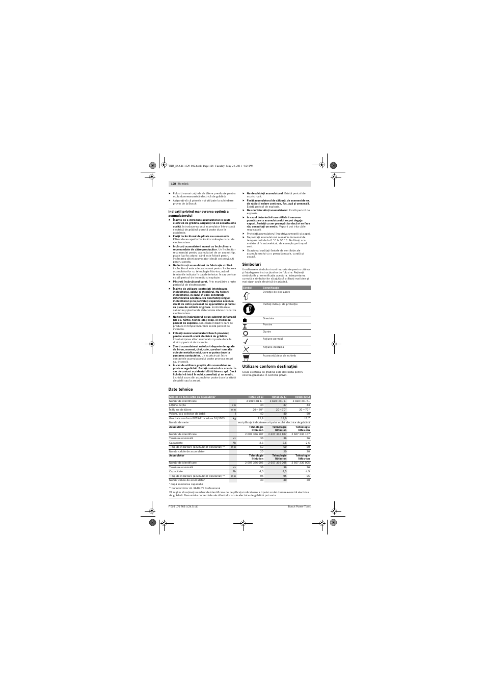 Bosch Rotak 34 LI User Manual | Page 128 / 176