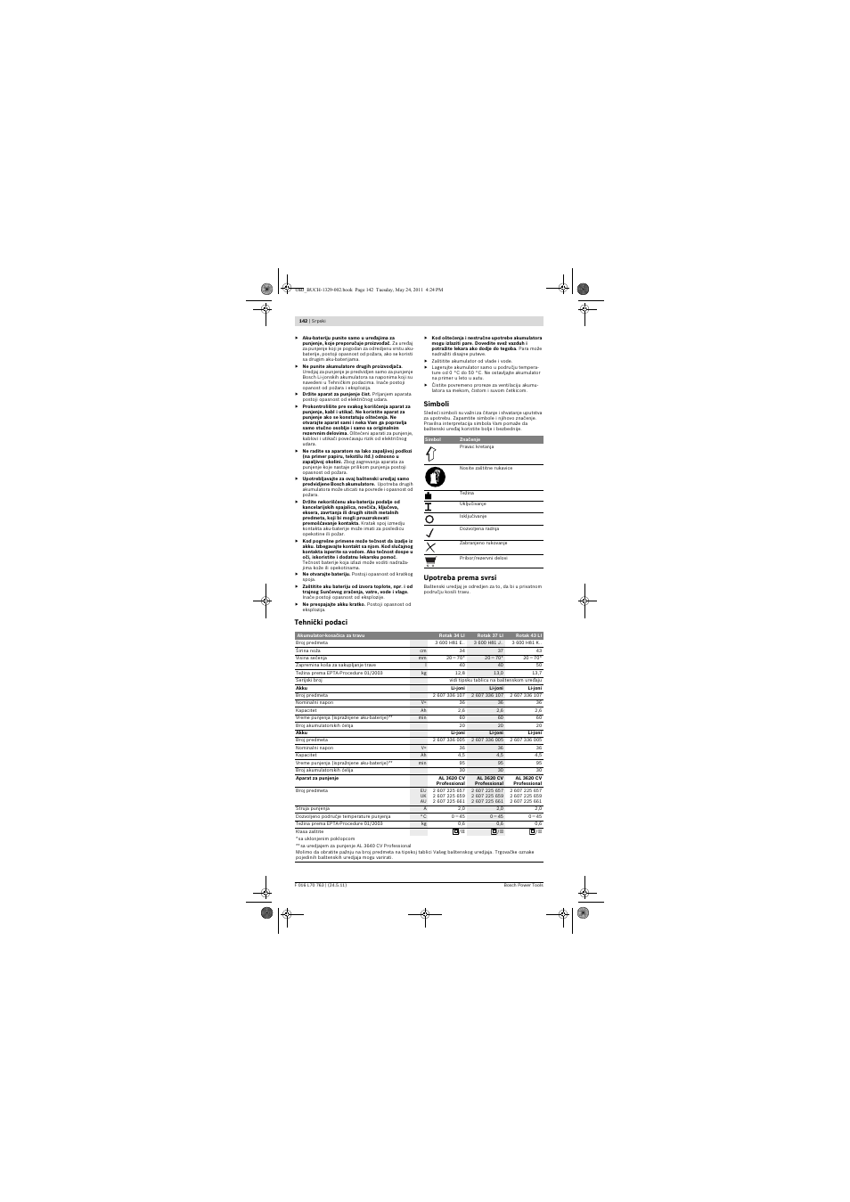 Bosch Rotak 34 LI User Manual | Page 142 / 176