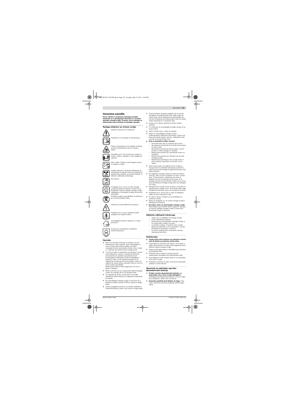 Bosch Rotak 34 LI User Manual | Page 147 / 176
