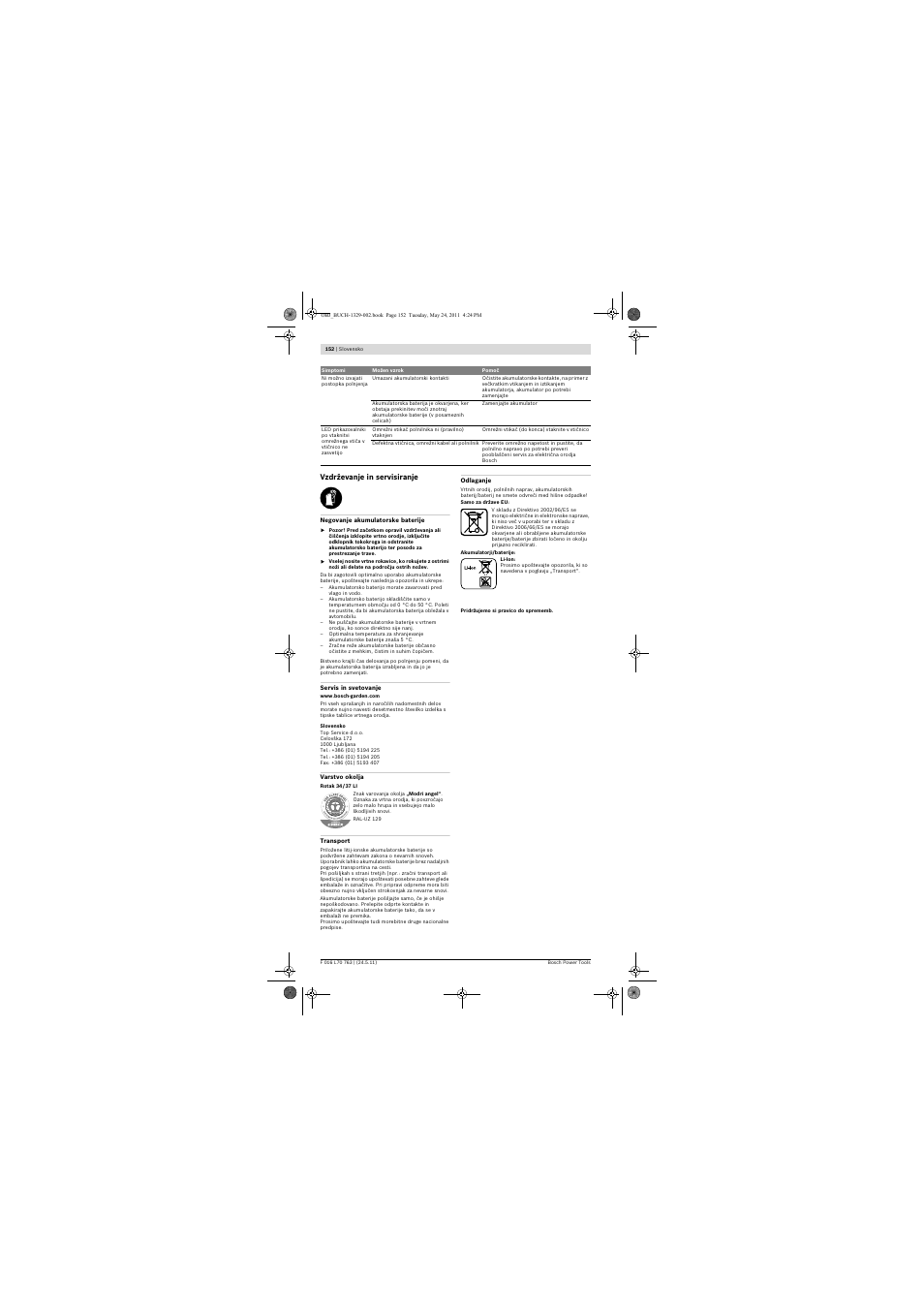 Bosch Rotak 34 LI User Manual | Page 152 / 176