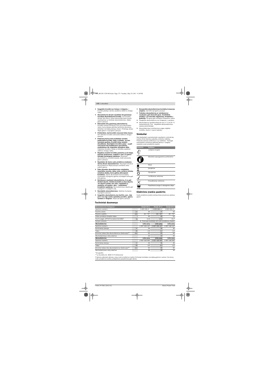 Bosch Rotak 34 LI User Manual | Page 172 / 176