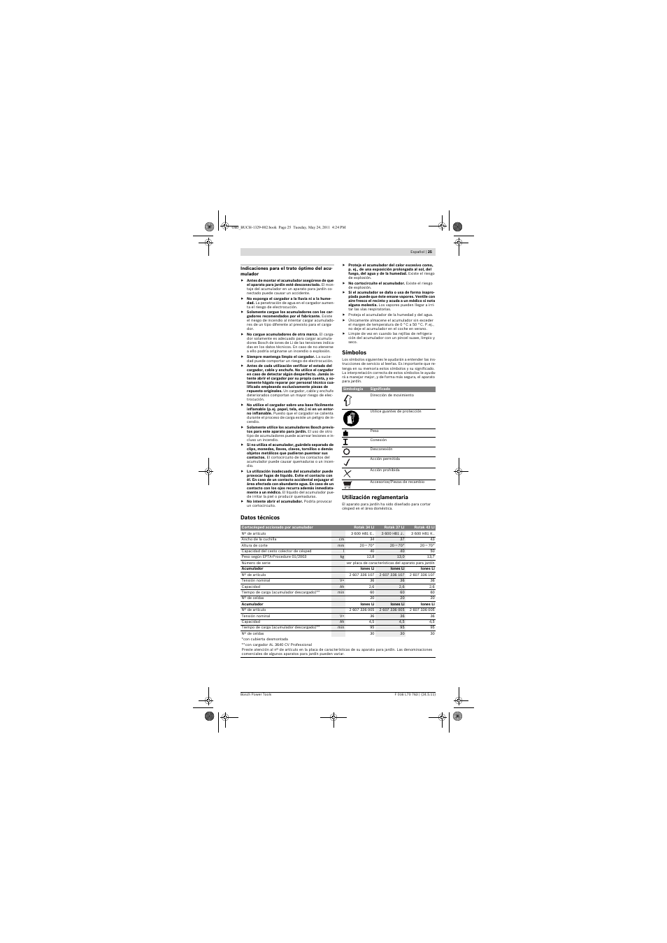 Bosch Rotak 34 LI User Manual | Page 25 / 176