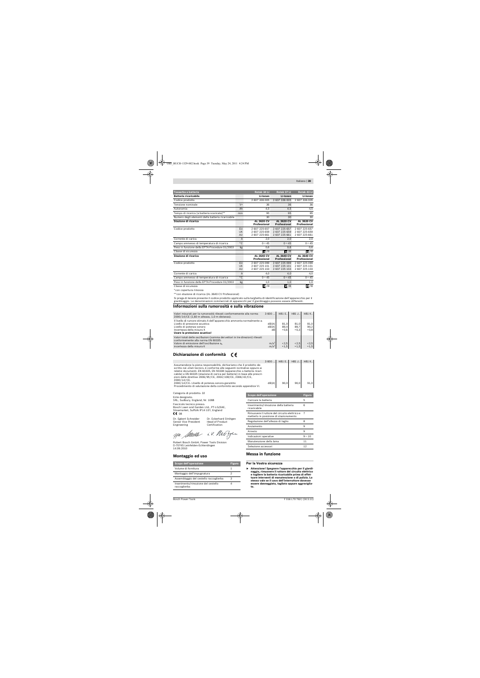 Bosch Rotak 34 LI User Manual | Page 39 / 176