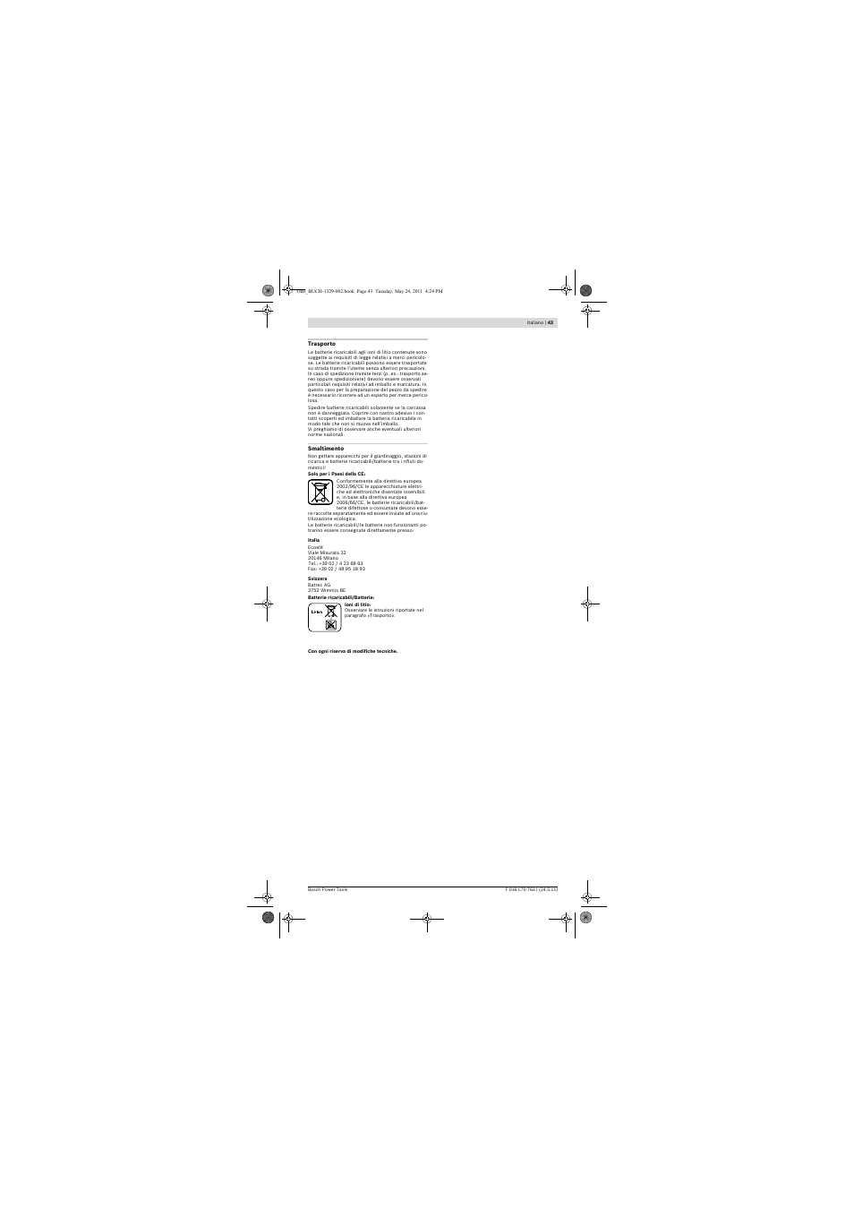 Bosch Rotak 34 LI User Manual | Page 43 / 176