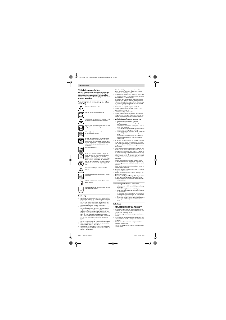 Bosch Rotak 34 LI User Manual | Page 44 / 176