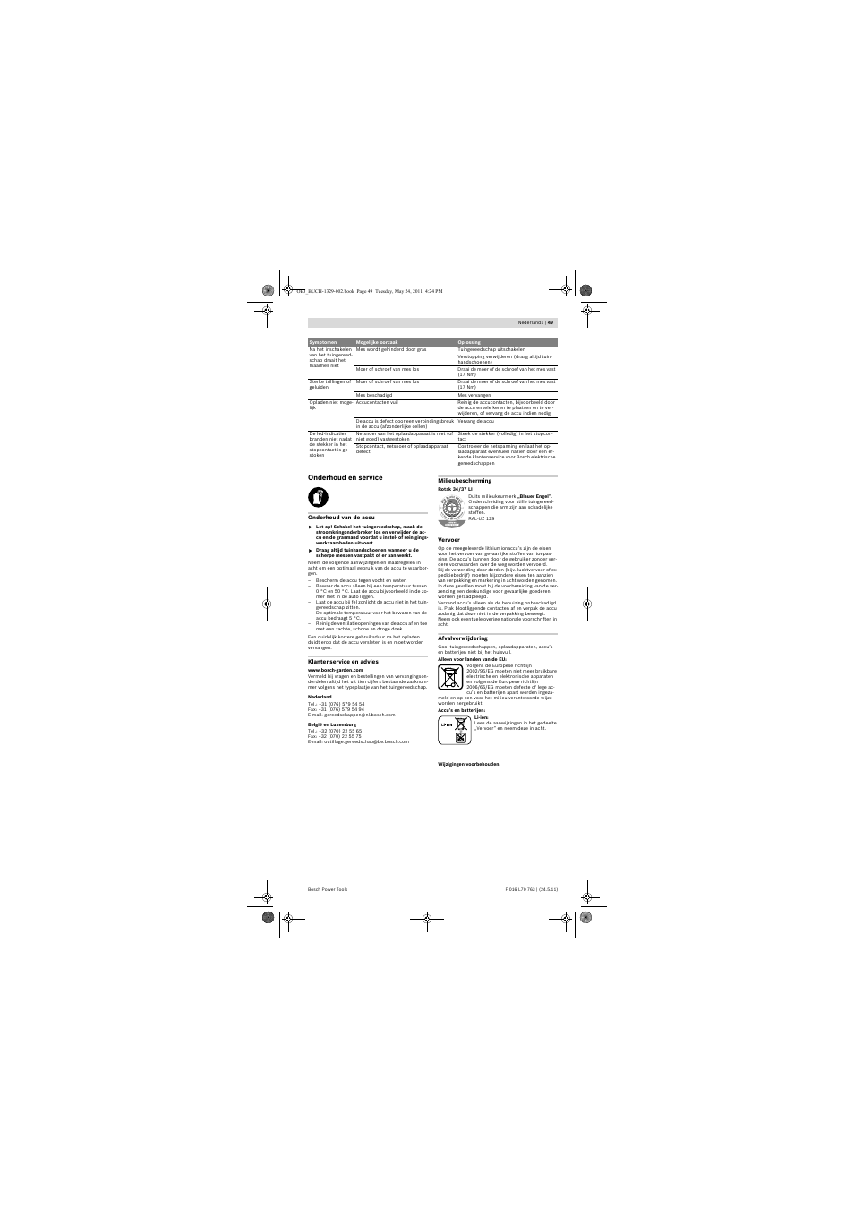 Bosch Rotak 34 LI User Manual | Page 49 / 176