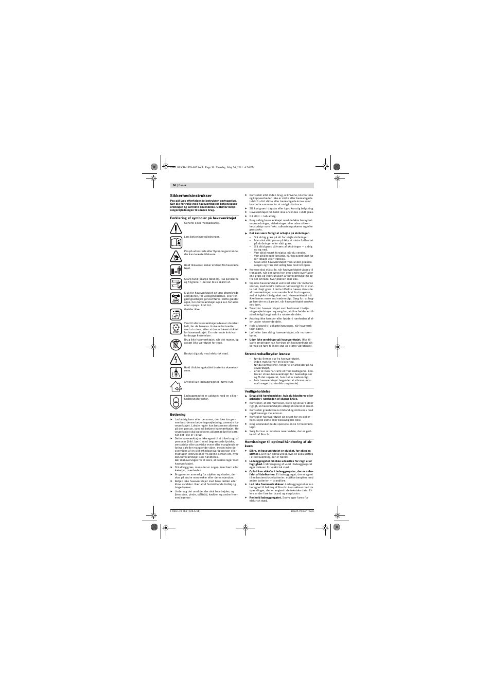 Bosch Rotak 34 LI User Manual | Page 50 / 176