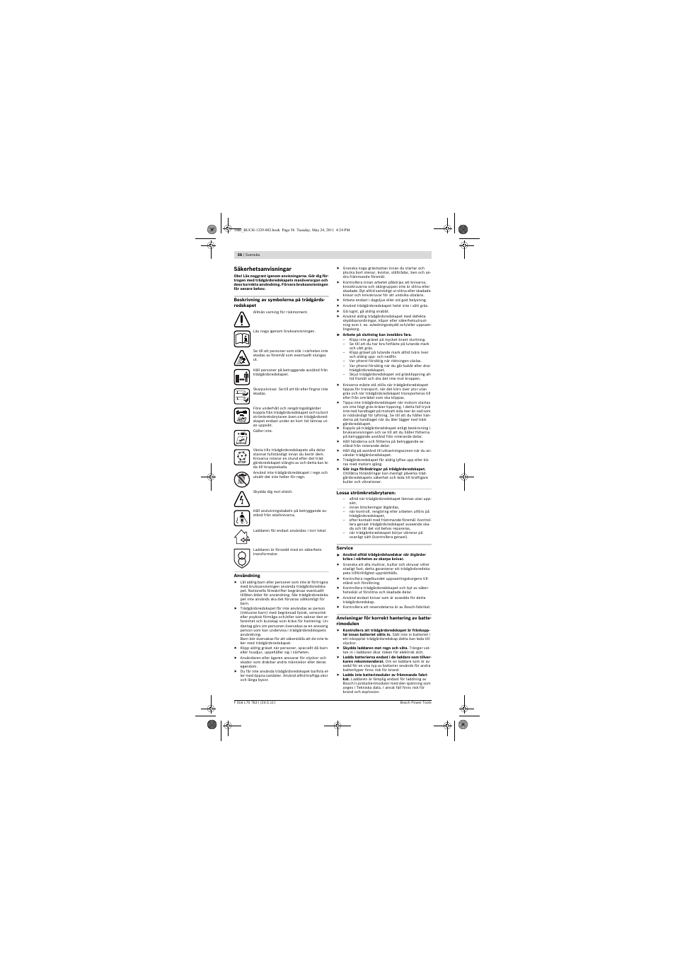 Bosch Rotak 34 LI User Manual | Page 56 / 176