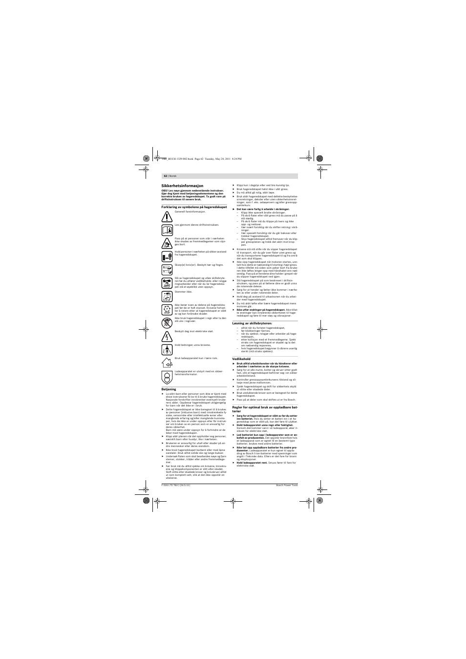 Bosch Rotak 34 LI User Manual | Page 62 / 176