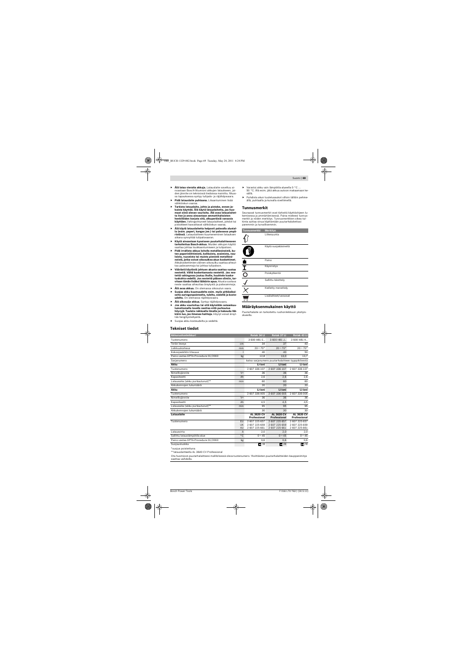 Bosch Rotak 34 LI User Manual | Page 69 / 176