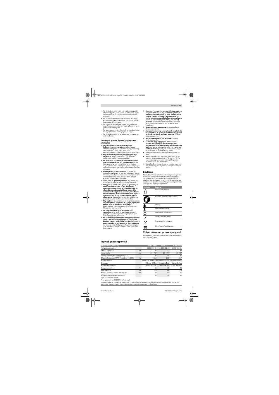 Bosch Rotak 34 LI User Manual | Page 75 / 176