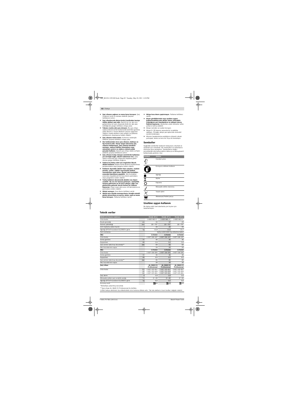 Bosch Rotak 34 LI User Manual | Page 82 / 176