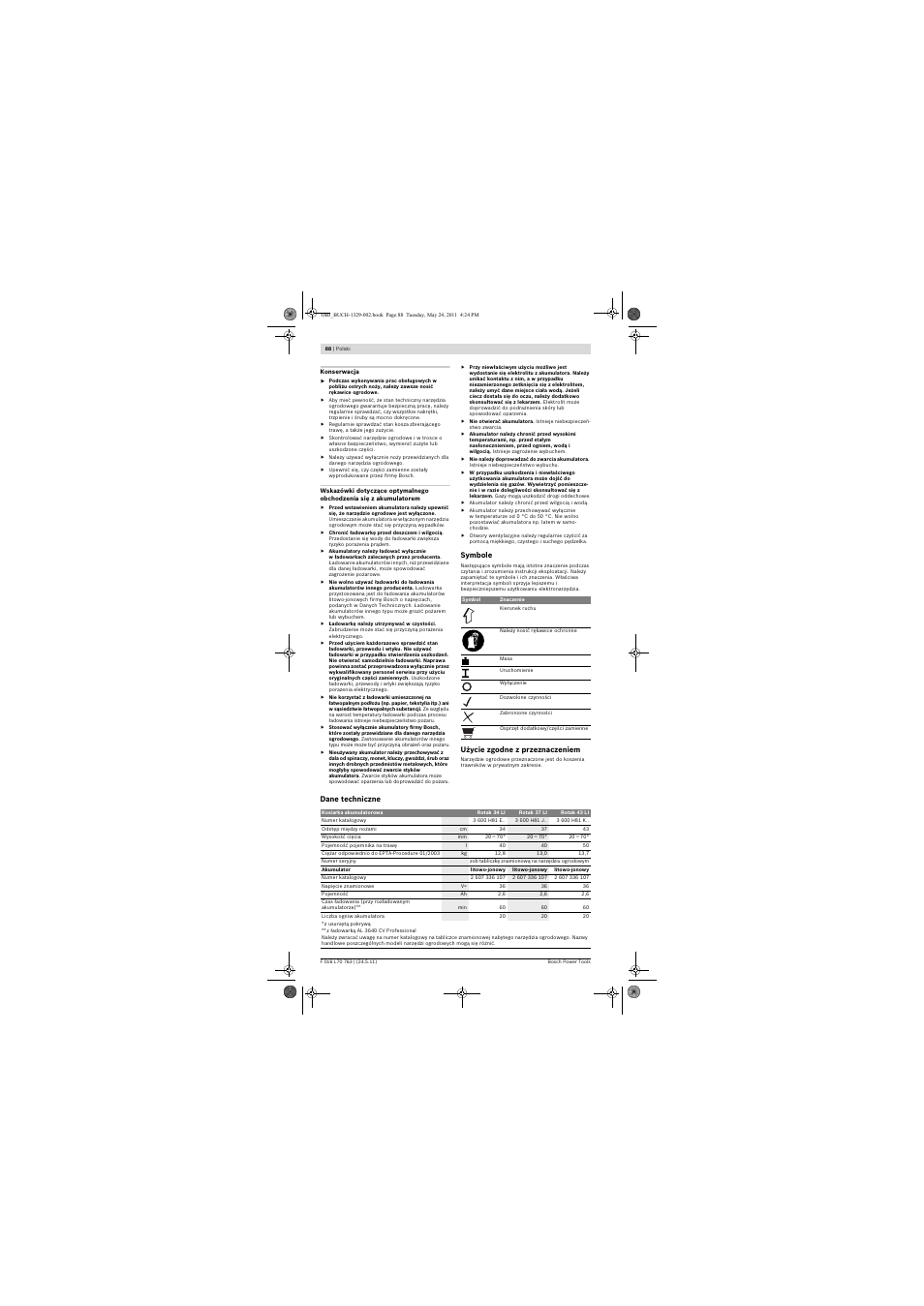 Bosch Rotak 34 LI User Manual | Page 88 / 176