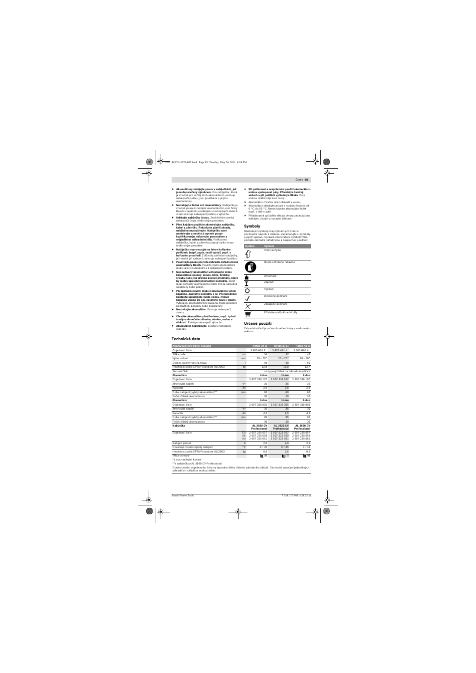 Bosch Rotak 34 LI User Manual | Page 95 / 176