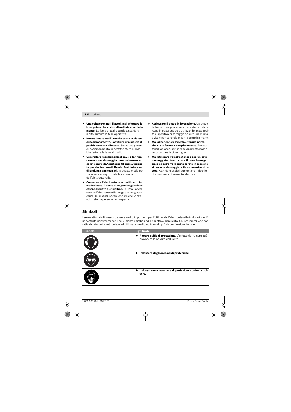 Simboli | Bosch GCM 12 SD Professional User Manual | Page 122 / 620