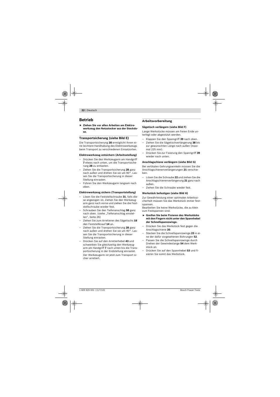 Betrieb | Bosch GCM 12 SD Professional User Manual | Page 22 / 620