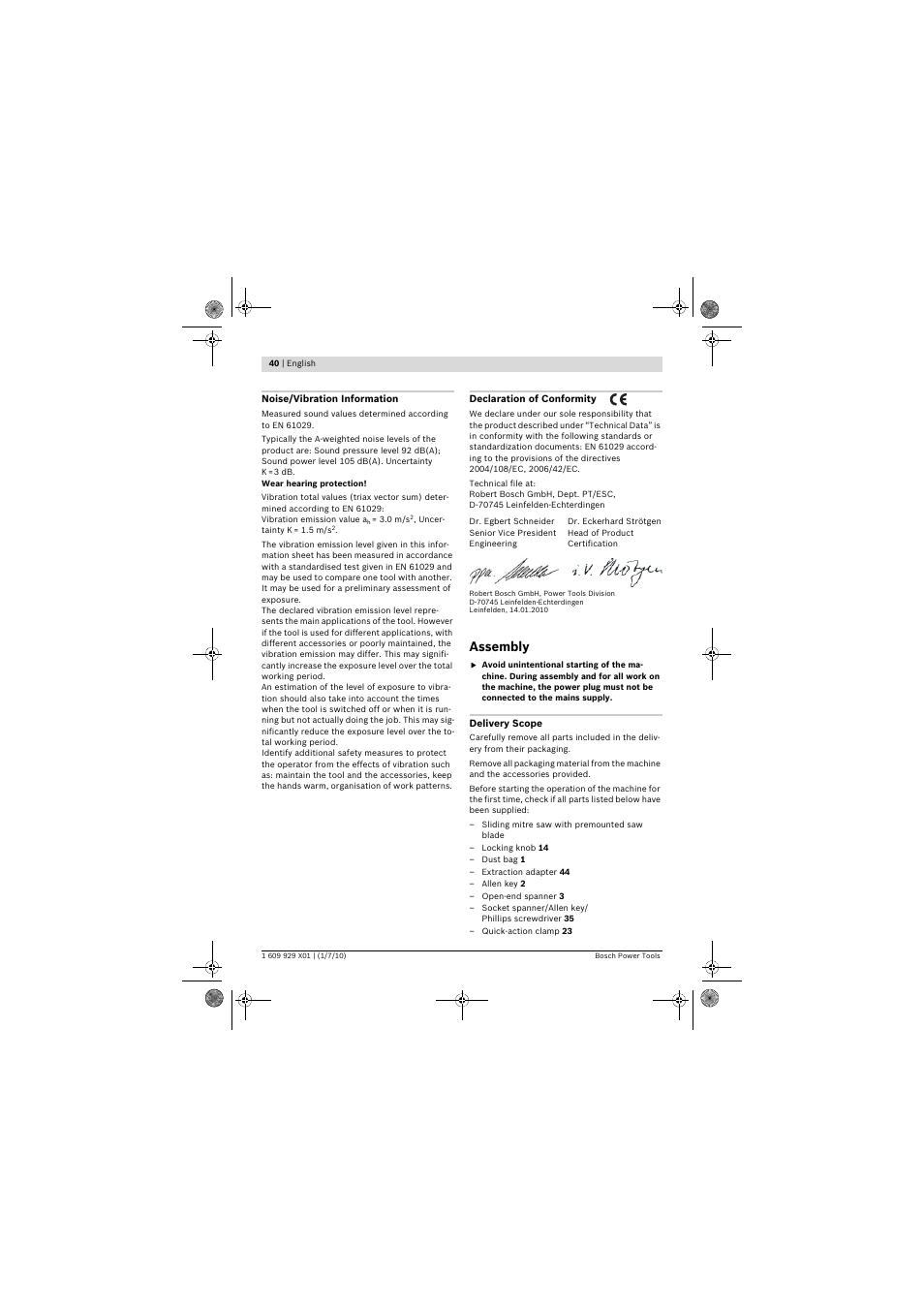 Assembly | Bosch GCM 12 SD Professional User Manual | Page 40 / 620