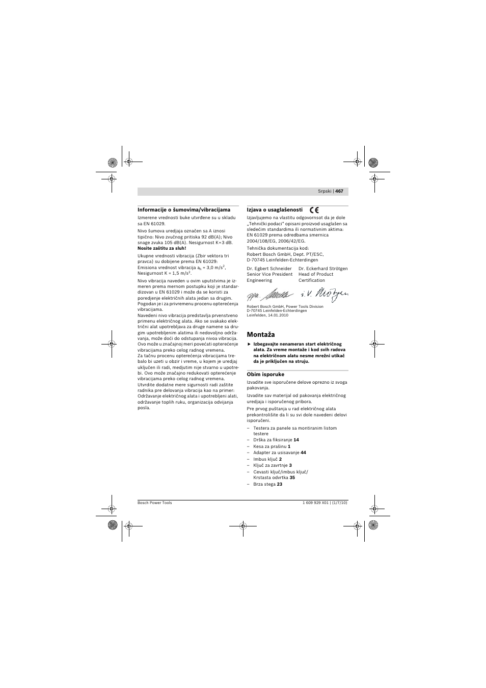 Montaža | Bosch GCM 12 SD Professional User Manual | Page 467 / 620