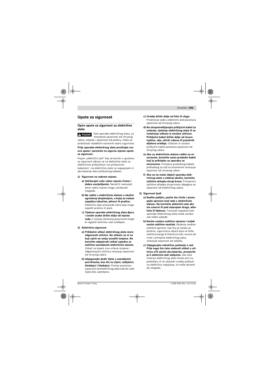 Upute za sigurnost | Bosch GCM 12 SD Professional User Manual | Page 501 / 620