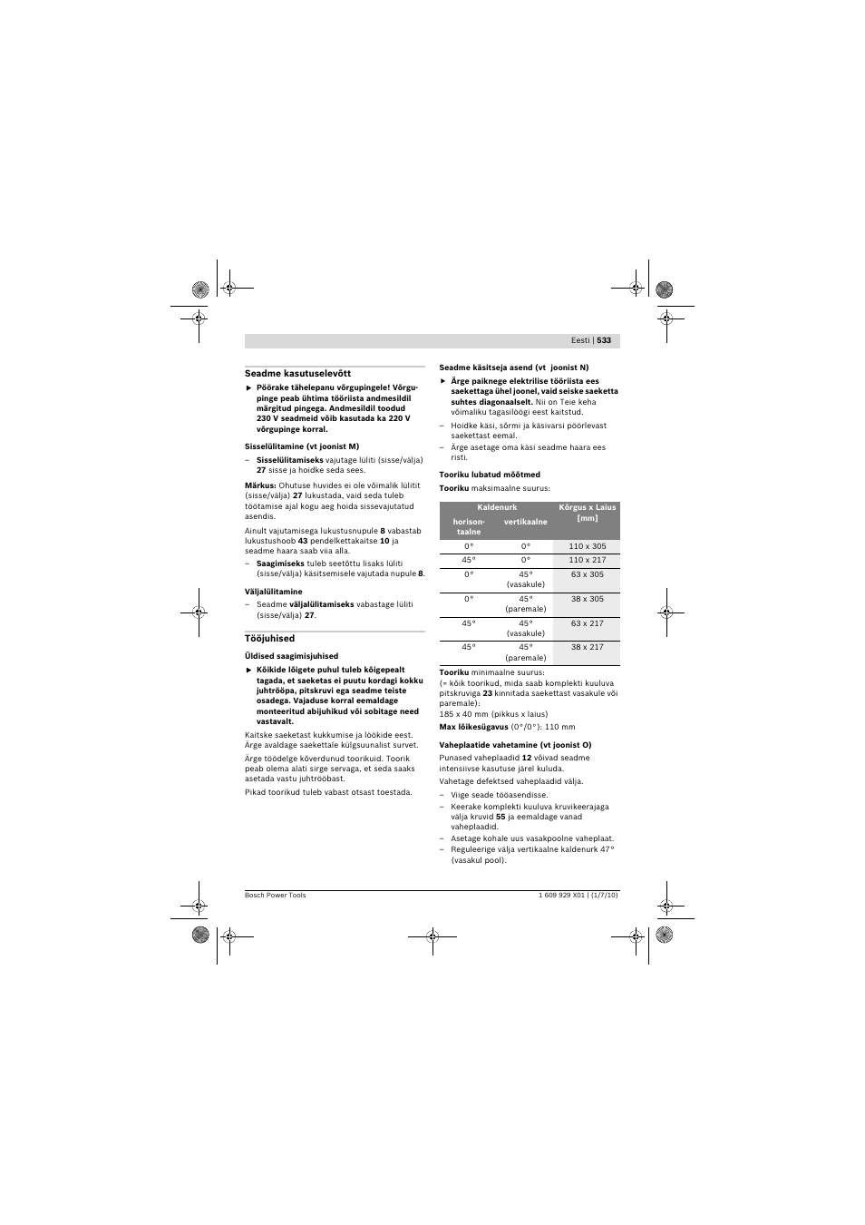 Bosch GCM 12 SD Professional User Manual | Page 533 / 620