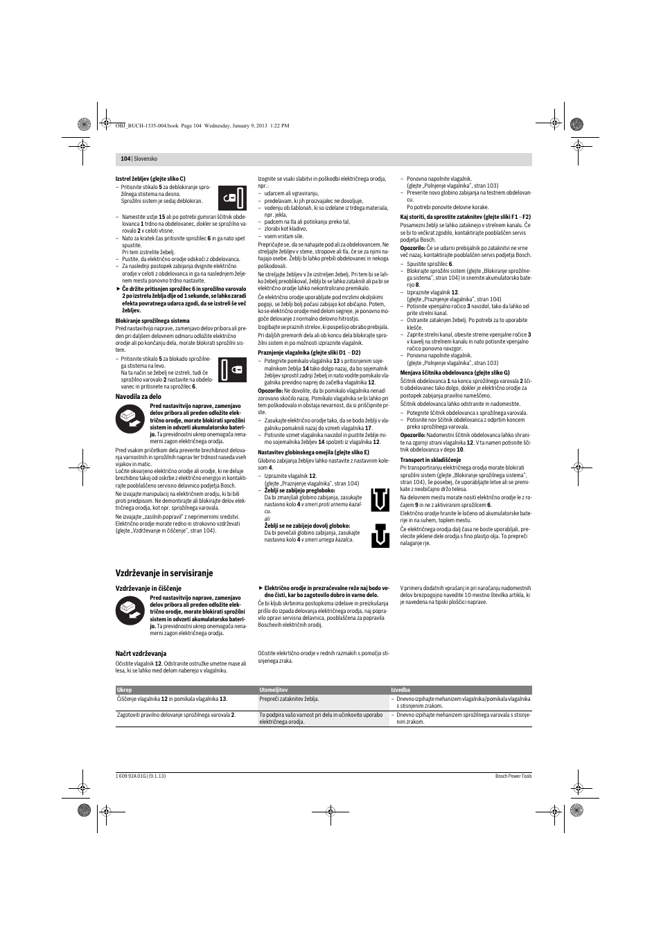 Vzdrževanje in servisiranje | Bosch GSK 18 V-LI Professional User Manual | Page 104 / 130