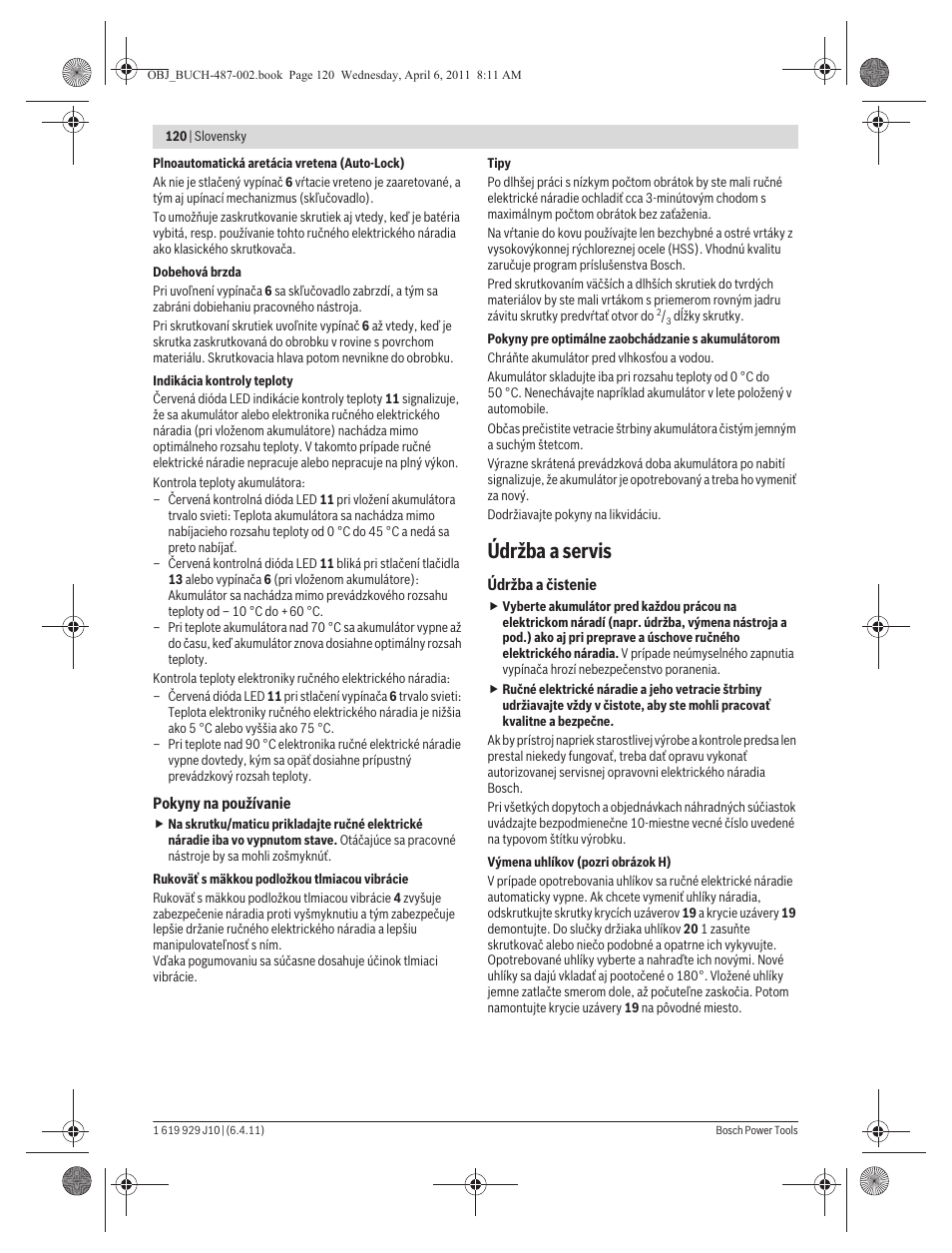Údržba a servis | Bosch GSR 36 V-LI Professional User Manual | Page 120 / 217