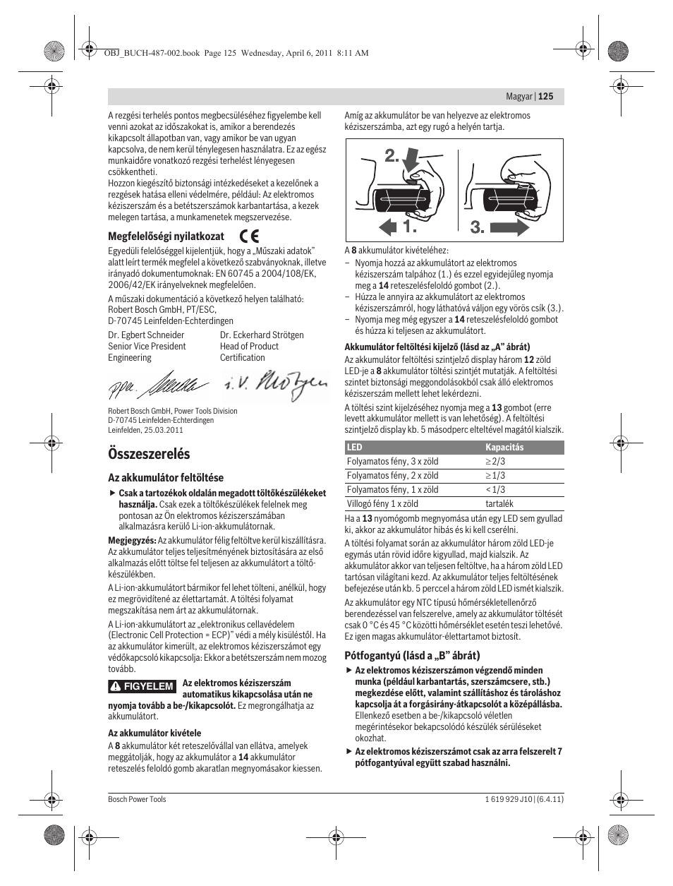 Összeszerelés | Bosch GSR 36 V-LI Professional User Manual | Page 125 / 217