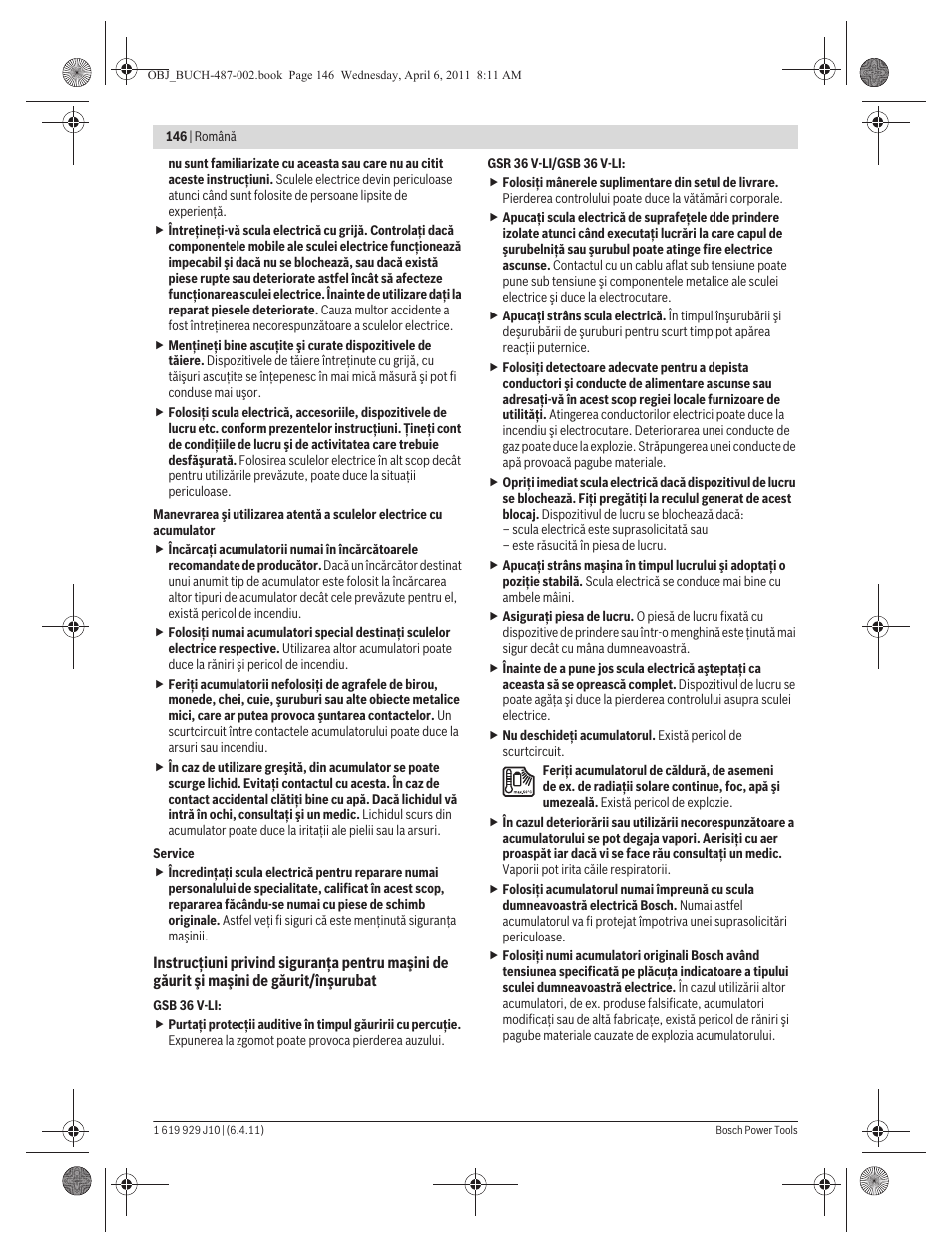 Bosch GSR 36 V-LI Professional User Manual | Page 146 / 217