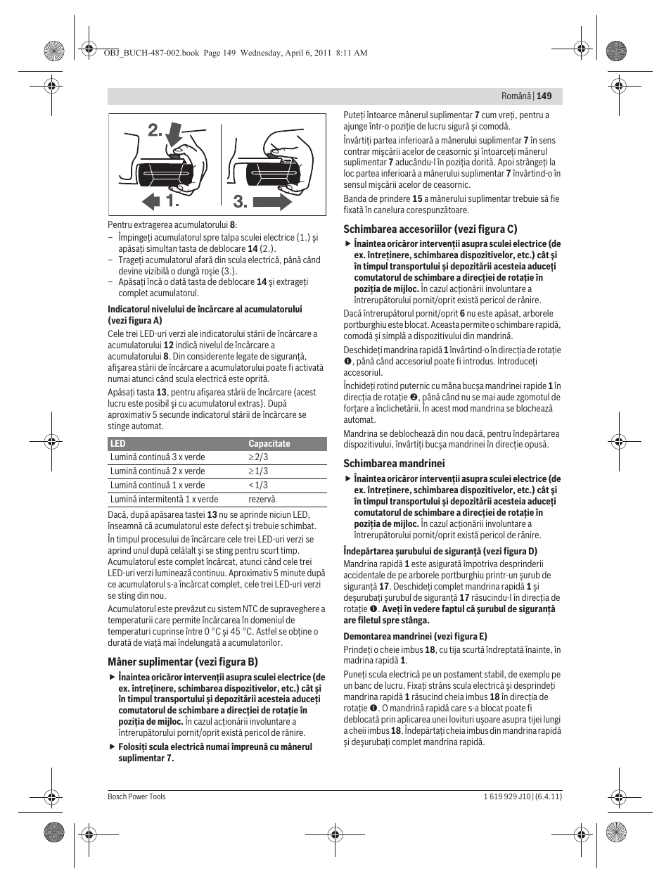 Bosch GSR 36 V-LI Professional User Manual | Page 149 / 217